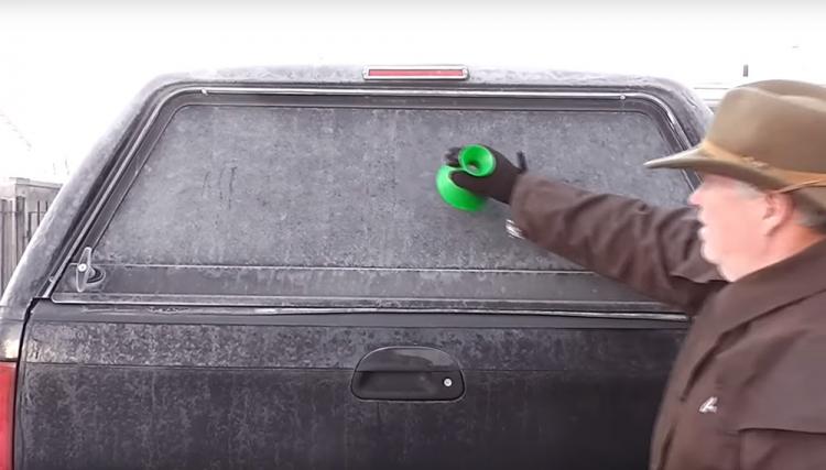 Scrape-a-Round Cone shaped windshield ice scraper and snow remover - Ice scraper doubles as funnel