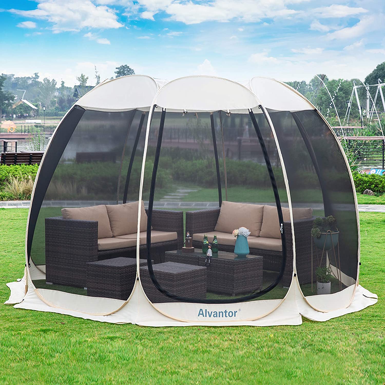 portable screened-in porch - instant pop-up screened tent gazebo