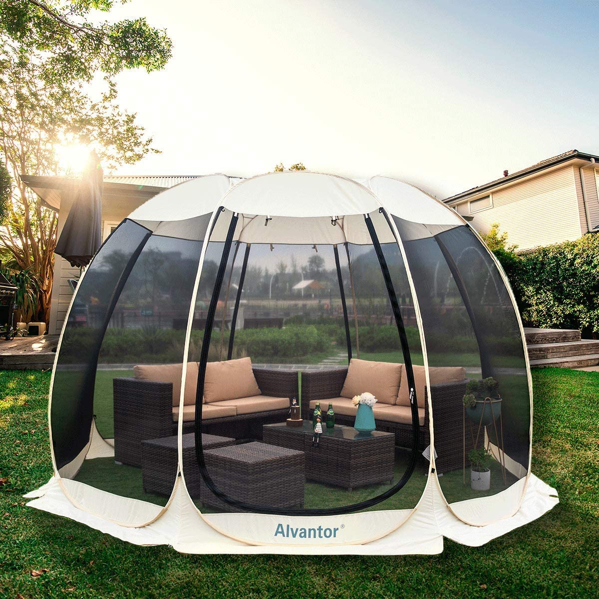 portable screened-in porch - instant pop-up screened tent gazebo