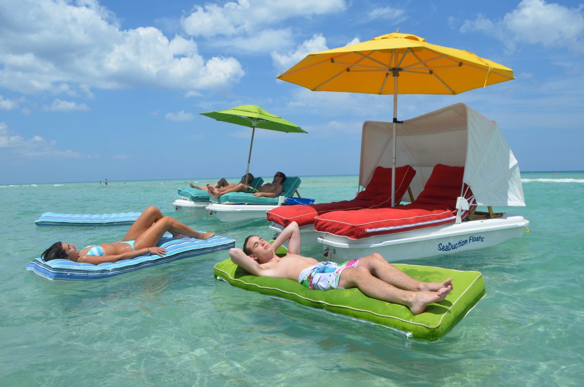Seaduction Floats - Floating Cabana Chairs With umbrella and canopy