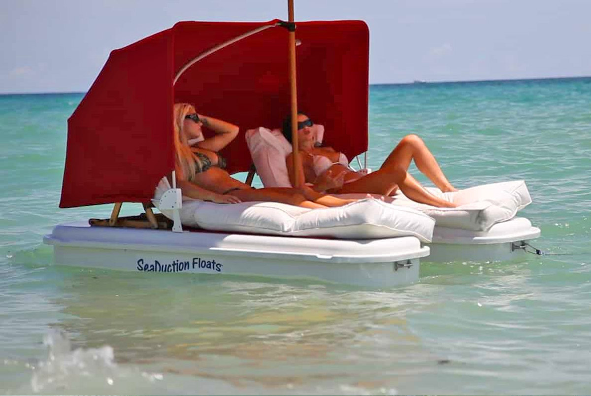 Seaduction Floats - Floating Cabana Chairs With umbrella and canopy