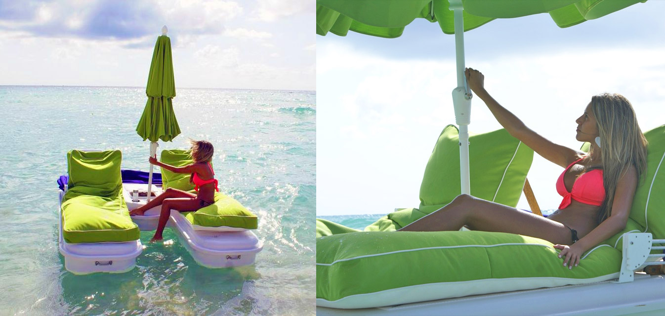 Seaduction Floats - Floating Cabana Chairs With umbrella and canopy