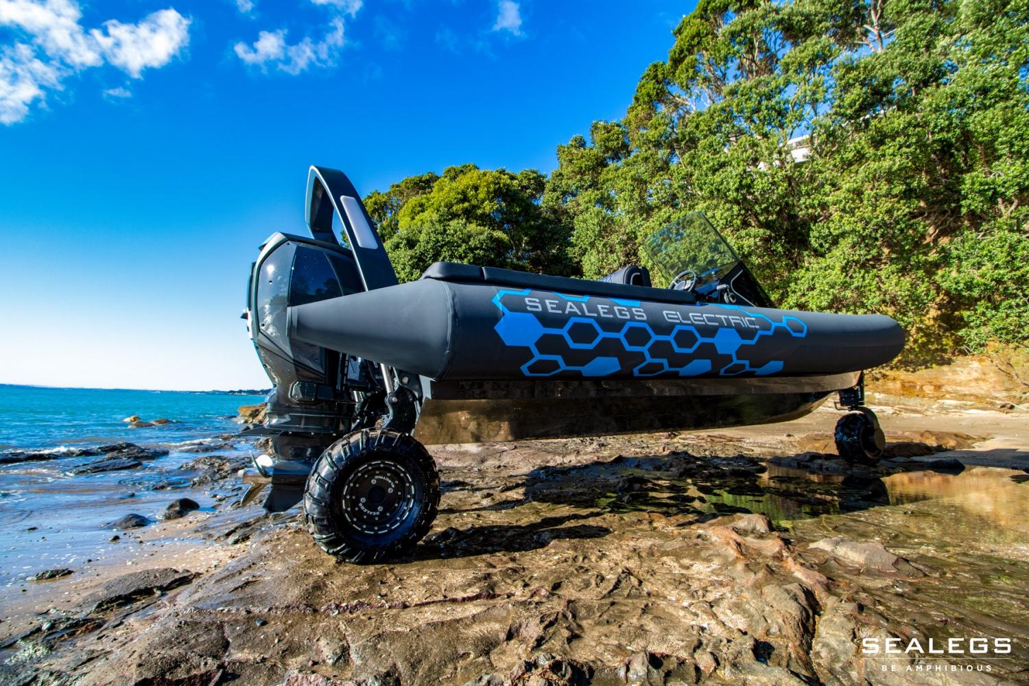 Sealegs Amphibious Boats Feature 3 Retractable Wheels To Get In and Out Of Water
