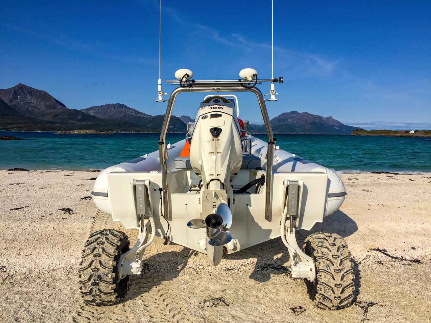 Sealegs Amphibious Boats Feature 3 Retractable Wheels To Get In and Out Of Water