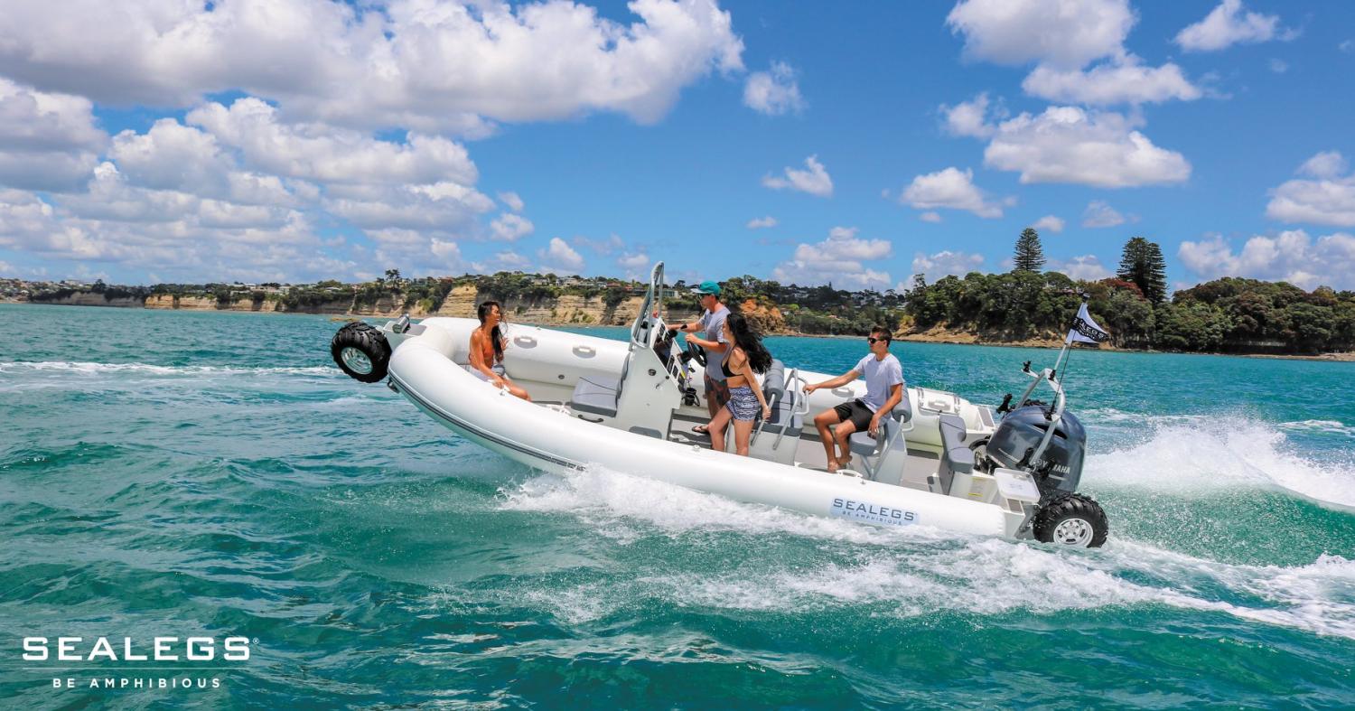 Sealegs Amphibious Boats Feature 3 Retractable Wheels To Get In and Out Of Water