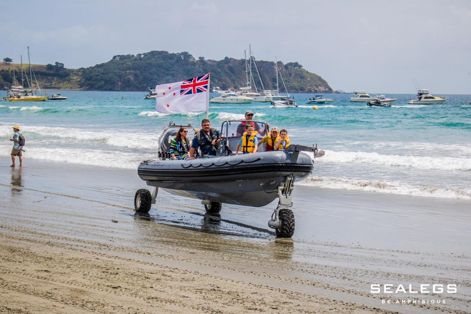 Sealegs Amphibious Boats Feature 3 Retractable Wheels To Get In and Out Of Water