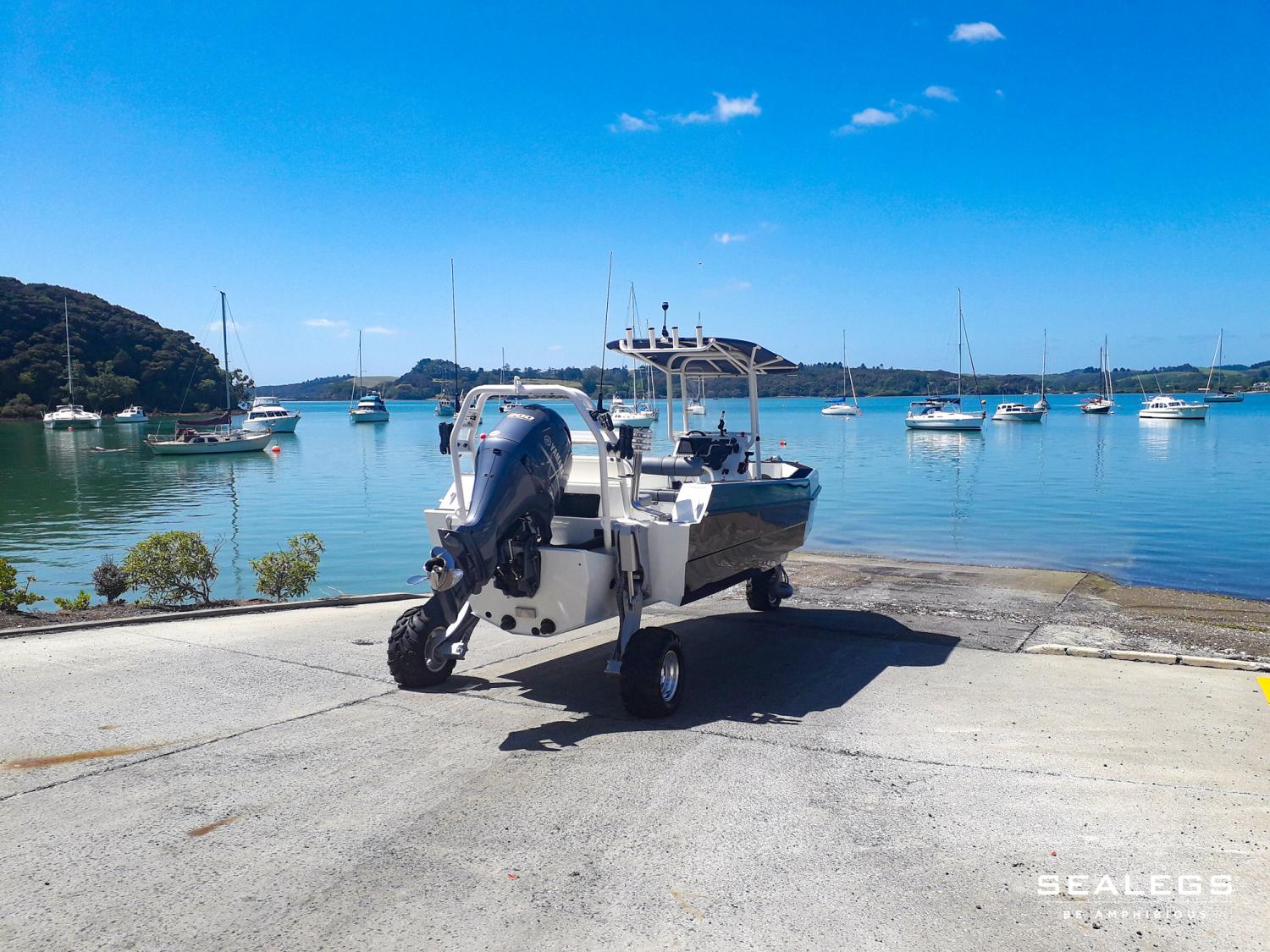 Sealegs Amphibious Boats Feature 3 Retractable Wheels To Get In and Out Of Water