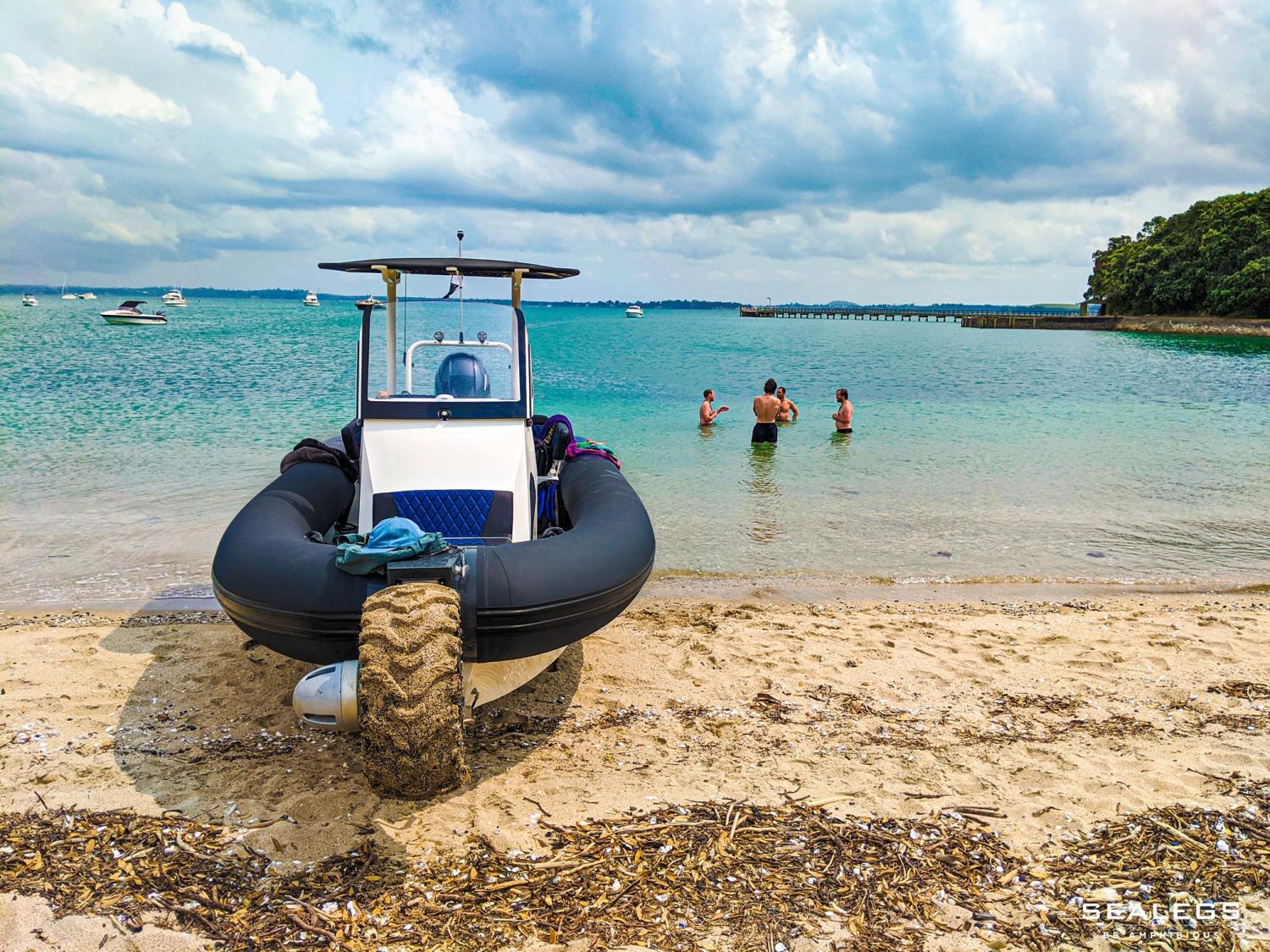 Sealegs Amphibious Boats Feature 3 Retractable Wheels To Get In and Out Of Water