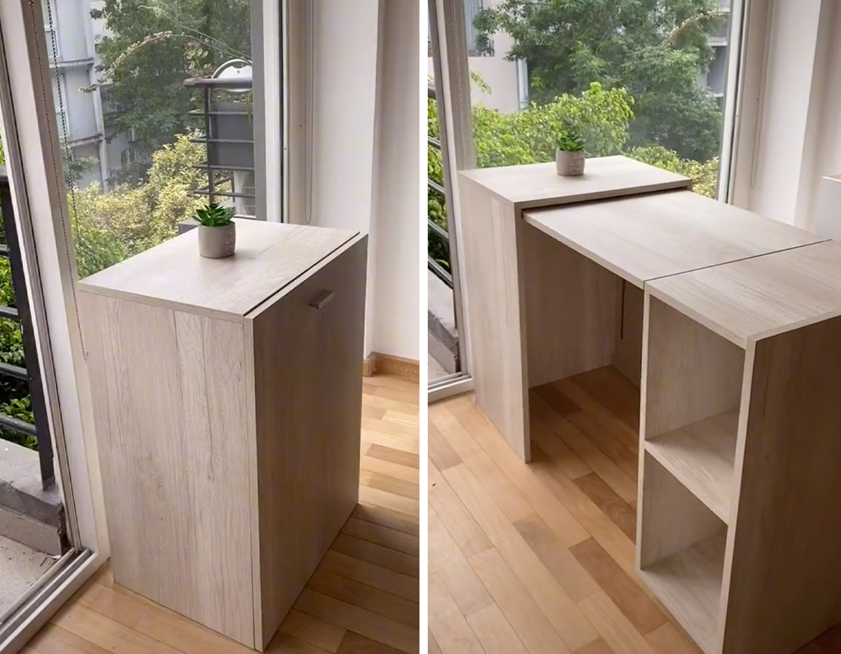 Secret Folding Desk From Filing Cabinet