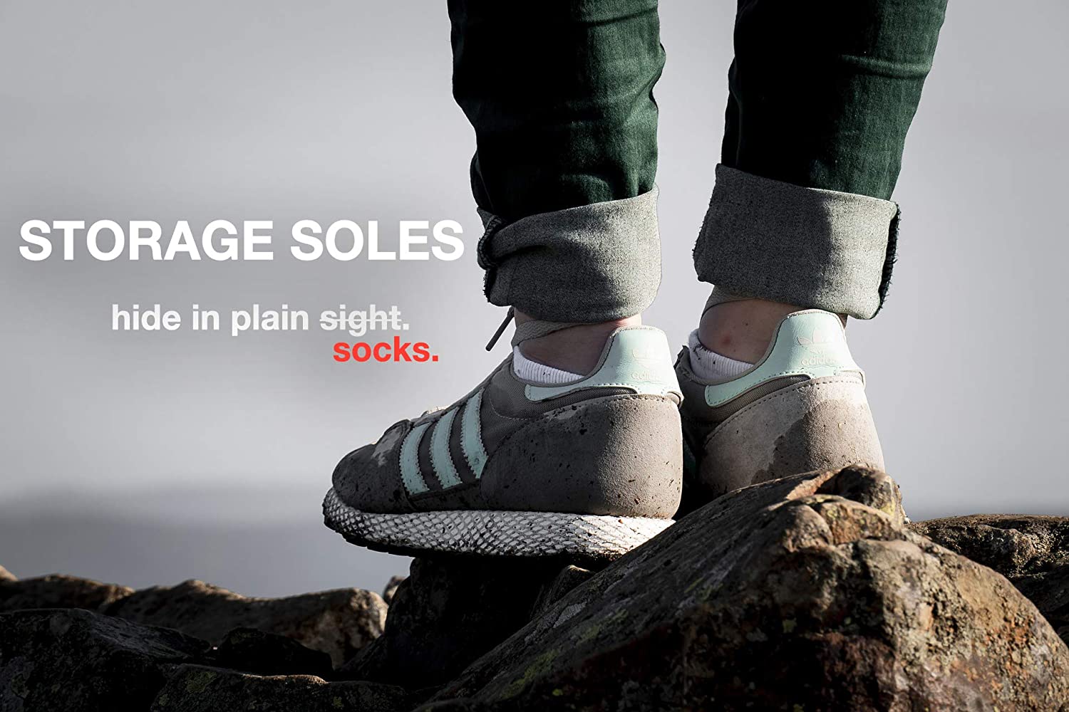 Secret Storage Shoe Insoles - Shoe insoles with storage stash container