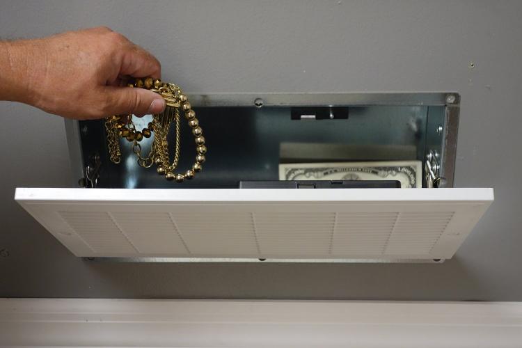 QuickSafe Wall Vent Safe - HVAC Vent Secret Stash Safe - RFID Security Card Vent Safe