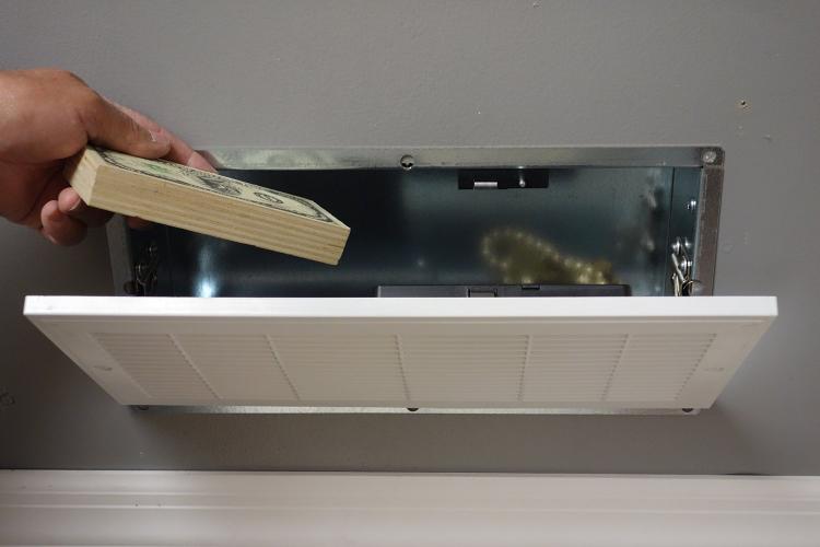 QuickSafe Wall Vent Safe - HVAC Vent Secret Stash Safe - RFID Security Card Vent Safe