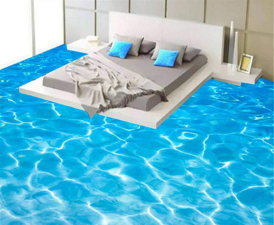 This Self-Adhesive Beach Floor Mural Turns Your Bathroom Into a Sandy Beach