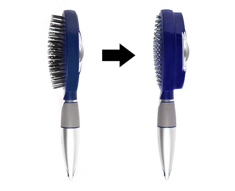 Qwik-Clean Hair Brush - Self-Cleaning Hair Brush - Pull Back Release Hairs