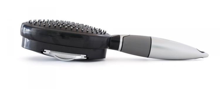 Qwik-Clean Hair Brush - Self-Cleaning Hair Brush - Pull Back Release Hairs