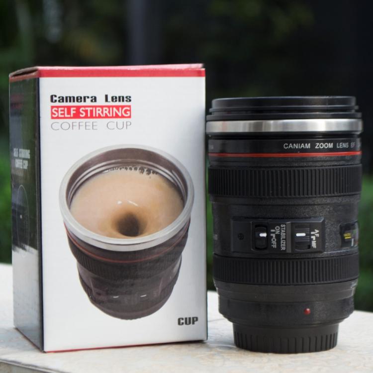 Self-Stirring Camera Lens Coffee Mug - Electronic Stirring Camera Lens Mug
