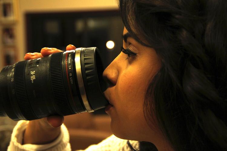 Self-Stirring Camera Lens Coffee Mug - Electronic Stirring Camera Lens Mug