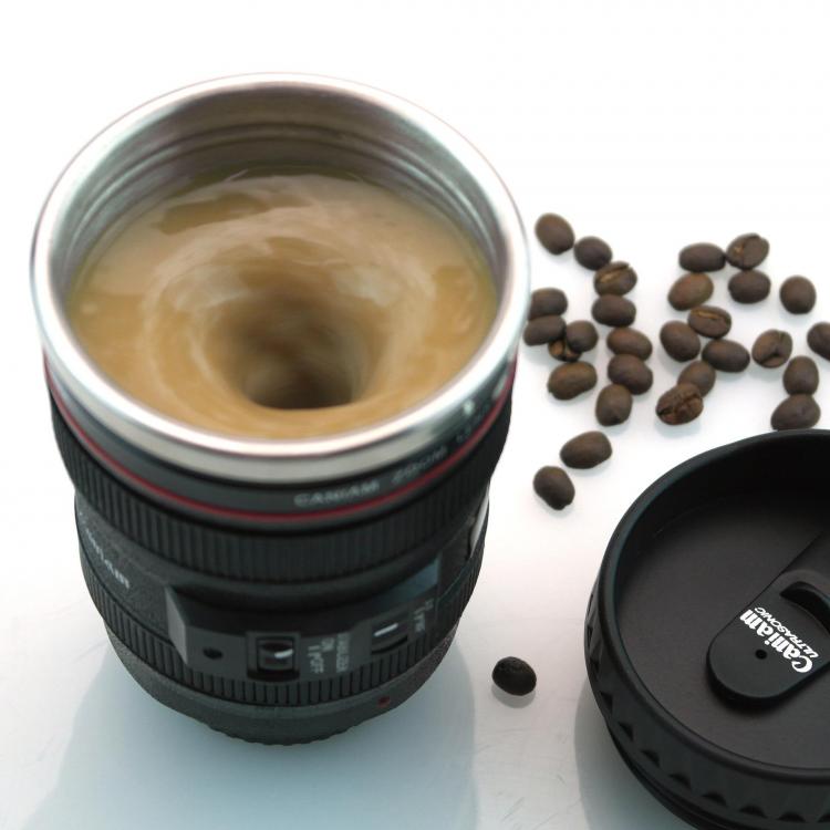 Self-Stirring Camera Lens Coffee Mug - Electronic Stirring Camera Lens Mug
