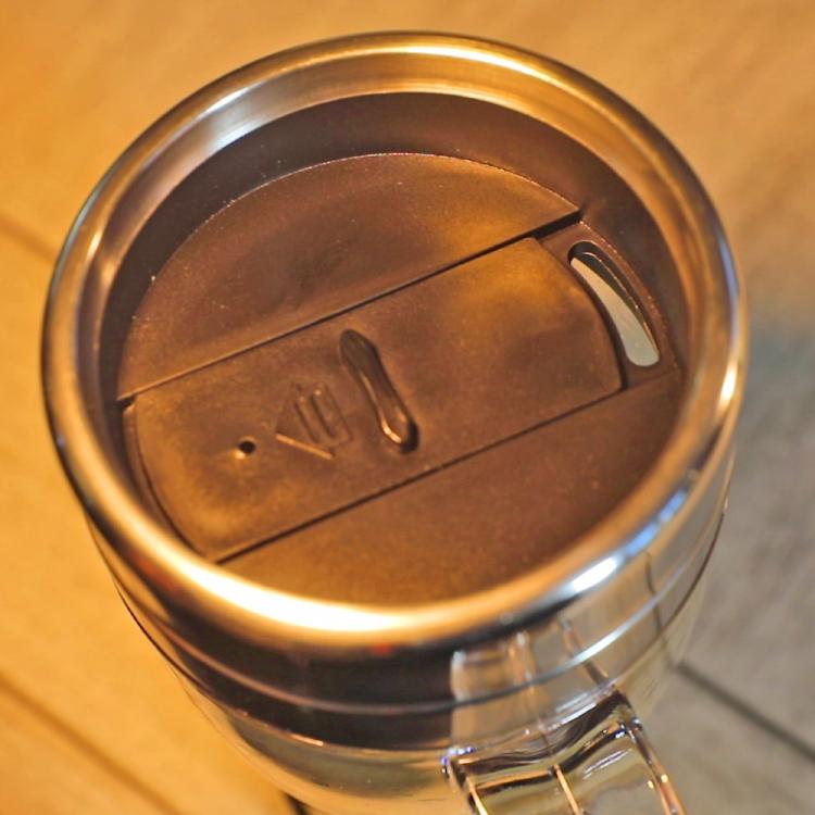 Self-stirring travel coffee mug - Clear auto mixing travel mug