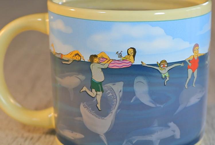 Beach Shark Attack Coffee Mug - Heat Changing Shark Attack Mug