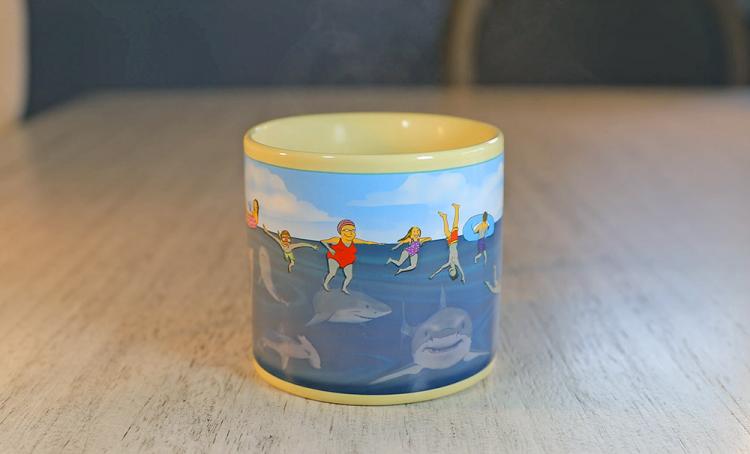 Beach Shark Attack Coffee Mug - Heat Changing Shark Attack Mug