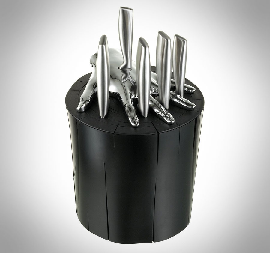 Five finger fillet knife block knife set - creative and unique knife holders