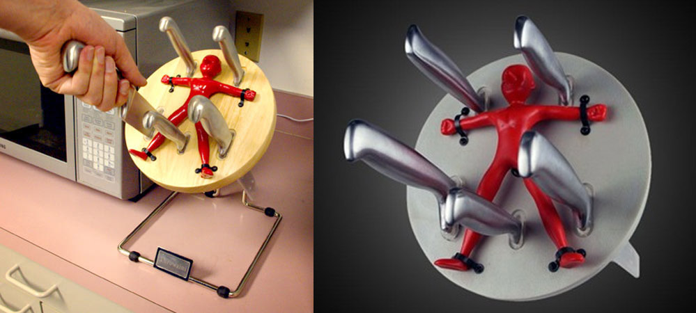 Throwzini knife throwing knife block set - creative and unique knife holders