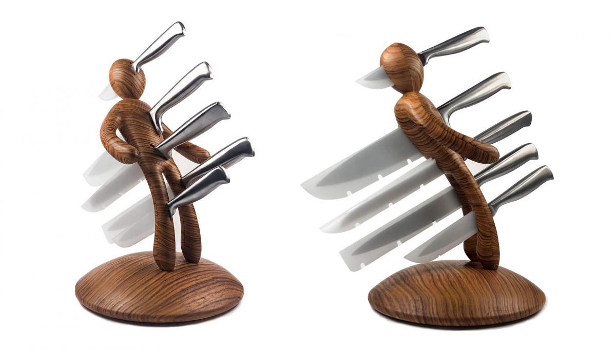 Voodoo knives in body knife block - creative and unique knife holders