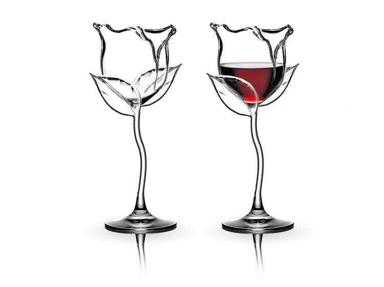 Rose wine glasses - Rose flower shaped wine glasses