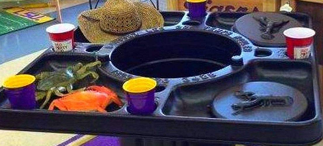 Crawfish or Lobster Table That Connects To Garbage Can