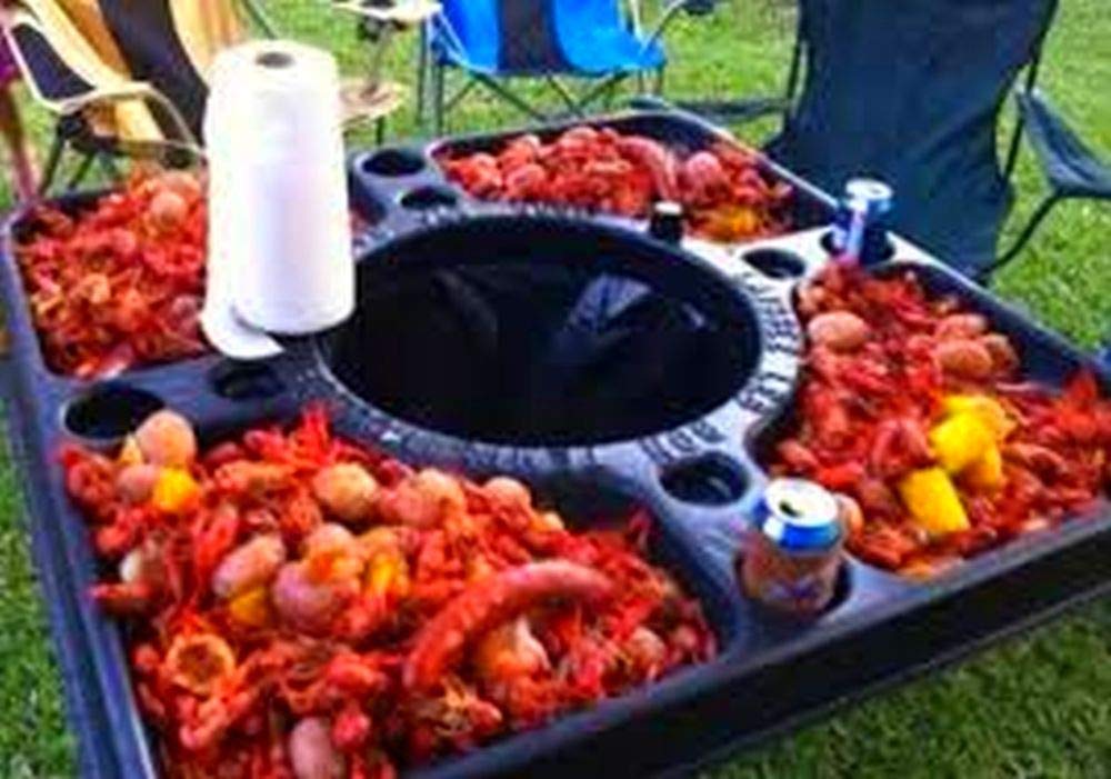 Crawfish or Lobster Table That Connects To Garbage Can