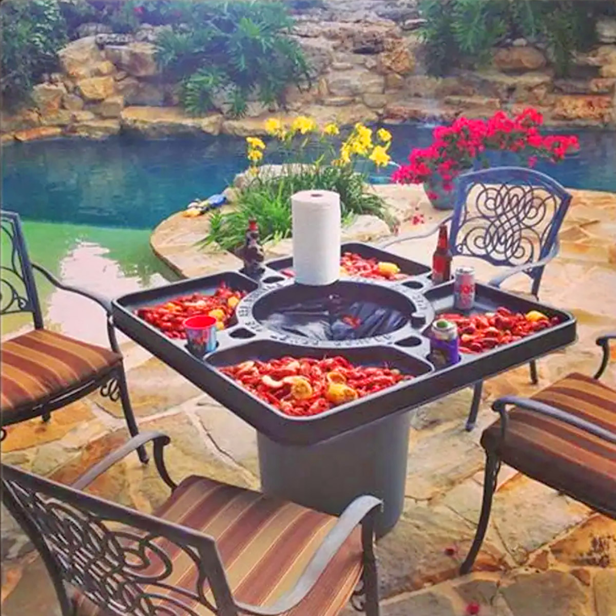 Crawfish or Lobster Table That Connects To Garbage Can