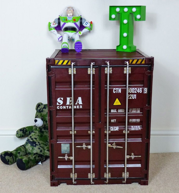 Industrial Shipping Container Storage Cabinet / Side Table
