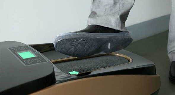 Quen Shoe Cover Machine - Automatic Disposable Shoe Cover Machine - Step in Auto Shrink Wrap Shoe Cover