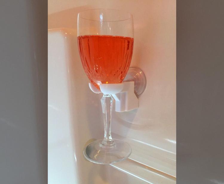 Shower Wine Glass Holder - Bathtub wine holder