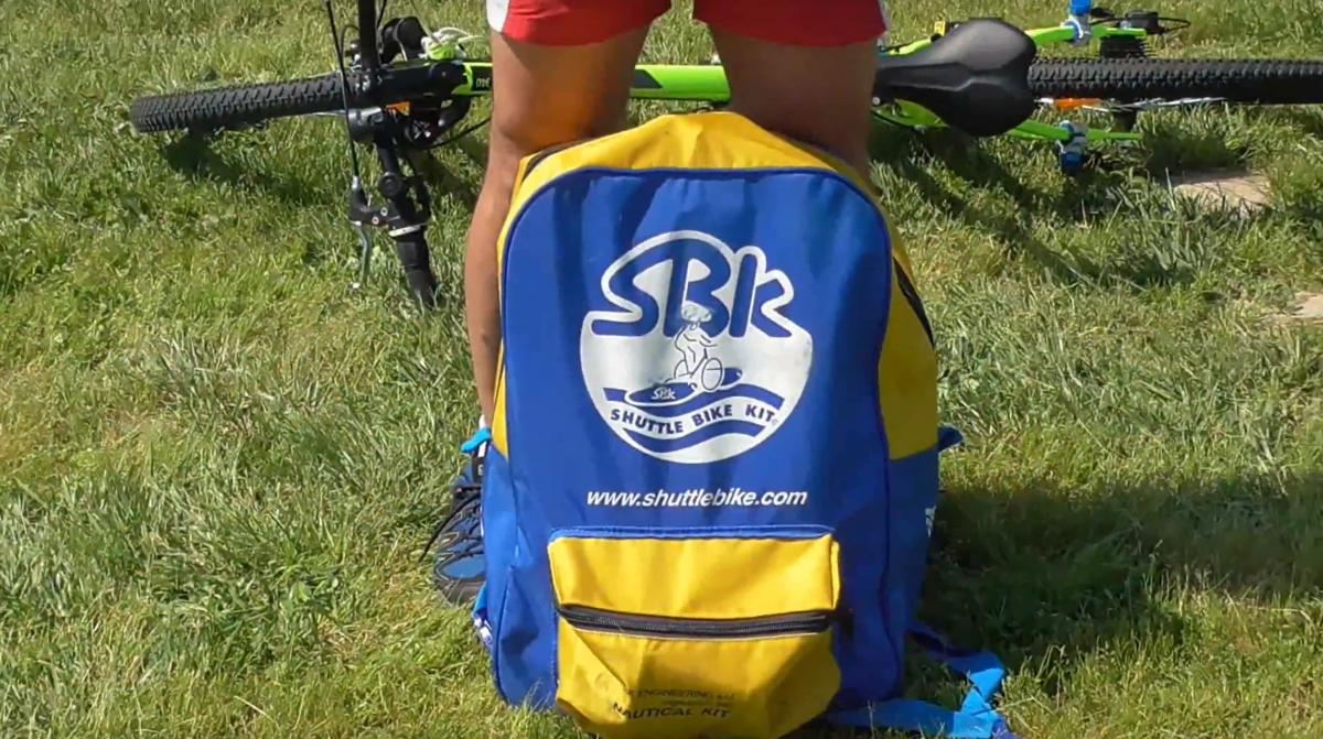 Shuttle Bike Bicycle Pontoon Boat Kit Turns Your Bike into a floating boat