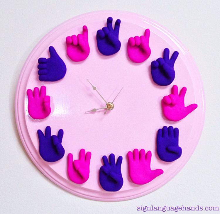 SIgn Language ASL Wall Clock