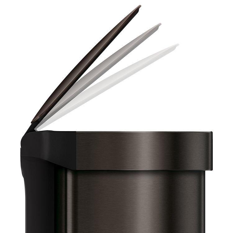 Simplehuman Auto opening sensor trash can - Has storage pocket inside bin for keeping extra trash bags - Modern Trash Can