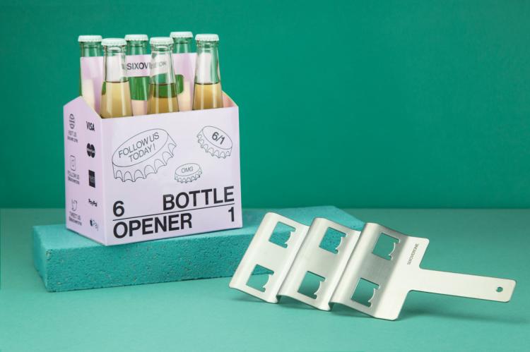 SIXOVERONE Six Pack Bottle Opener - 6-in-1 Bottle Opener