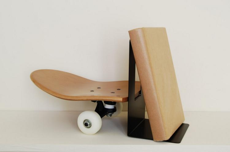 skateboard book end
