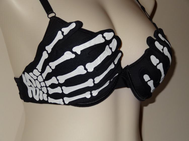 Skeleton Hands Bra Halloween Costume - funny Halloween bra costume
