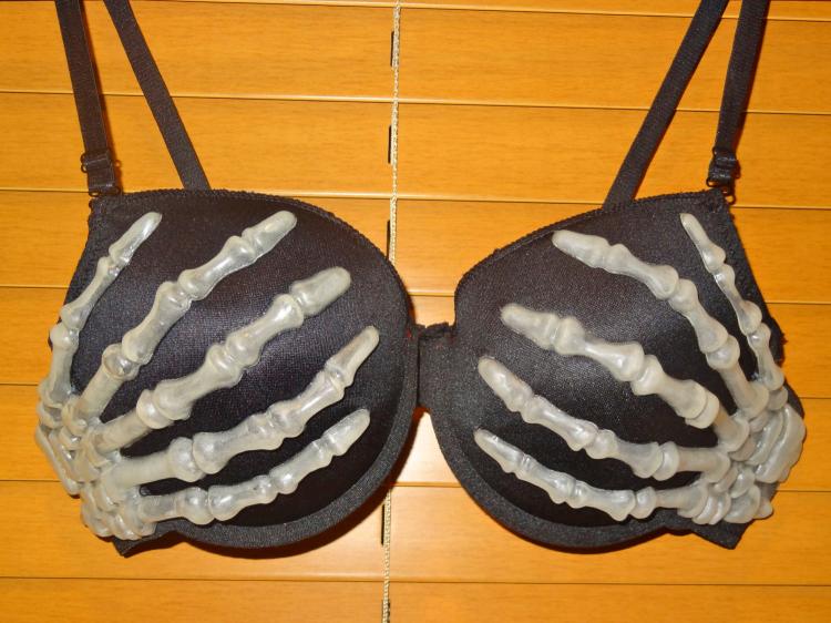 Skeleton Hands Bra Halloween Costume - funny Halloween bra costume - glow in the dark
