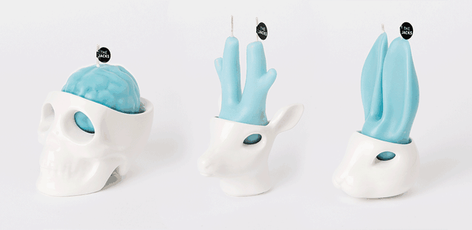 Crying Skull Candles - GIF