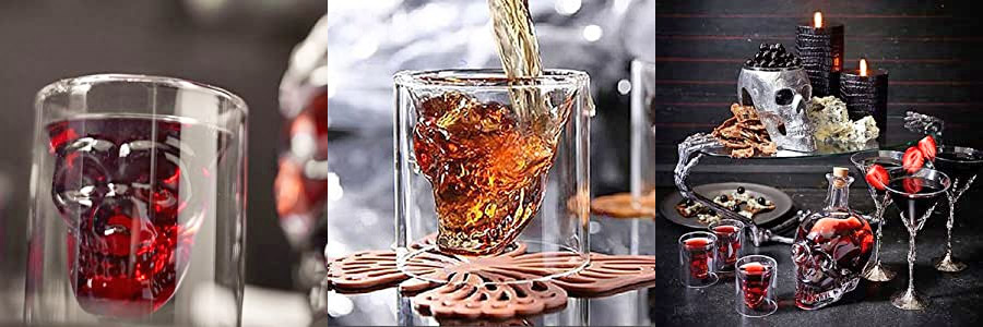 Skull Shaped Cocktail Glass For Halloween - Human Skull coffee glass
