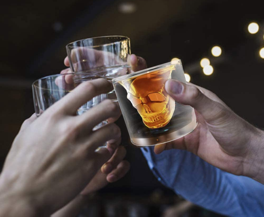 Skull Shaped Cocktail Glass For Halloween - Human Skull coffee glass