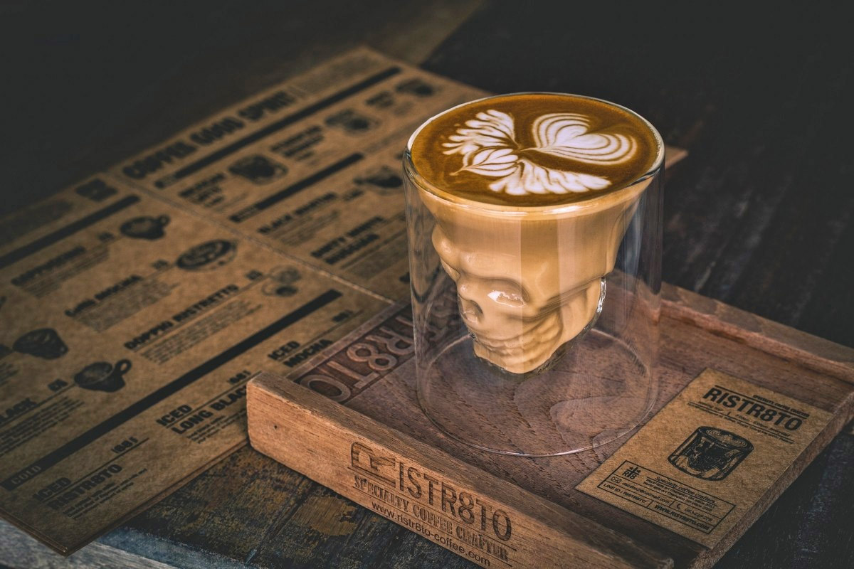 Skull Shaped Cocktail Glass For Halloween - Human Skull coffee glass