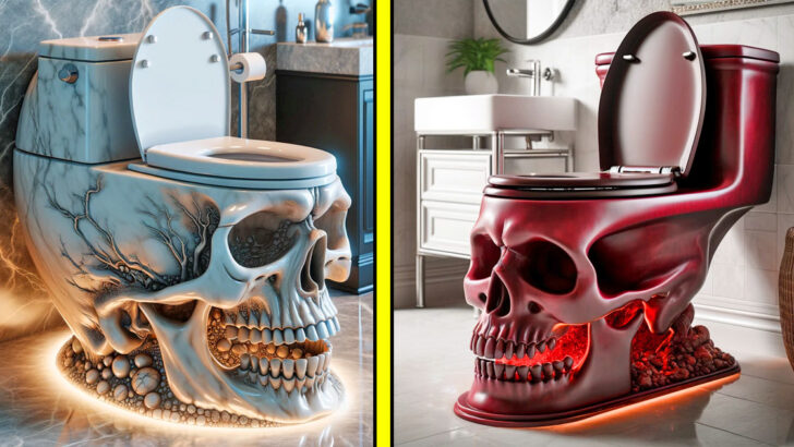 Skull shaped toilets
