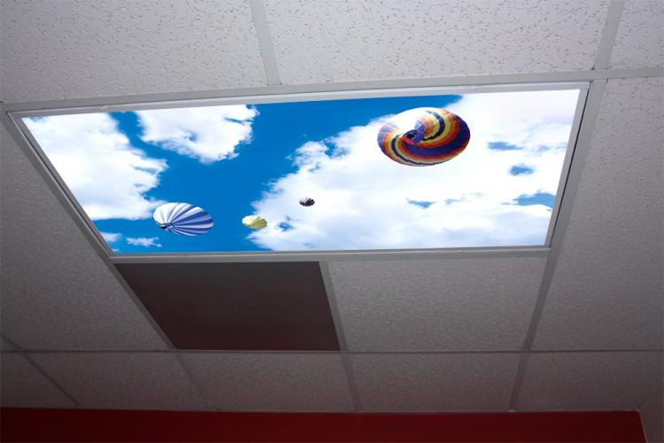 Sky Panel Light Fixture Cover - Bright blue sky office lights cover