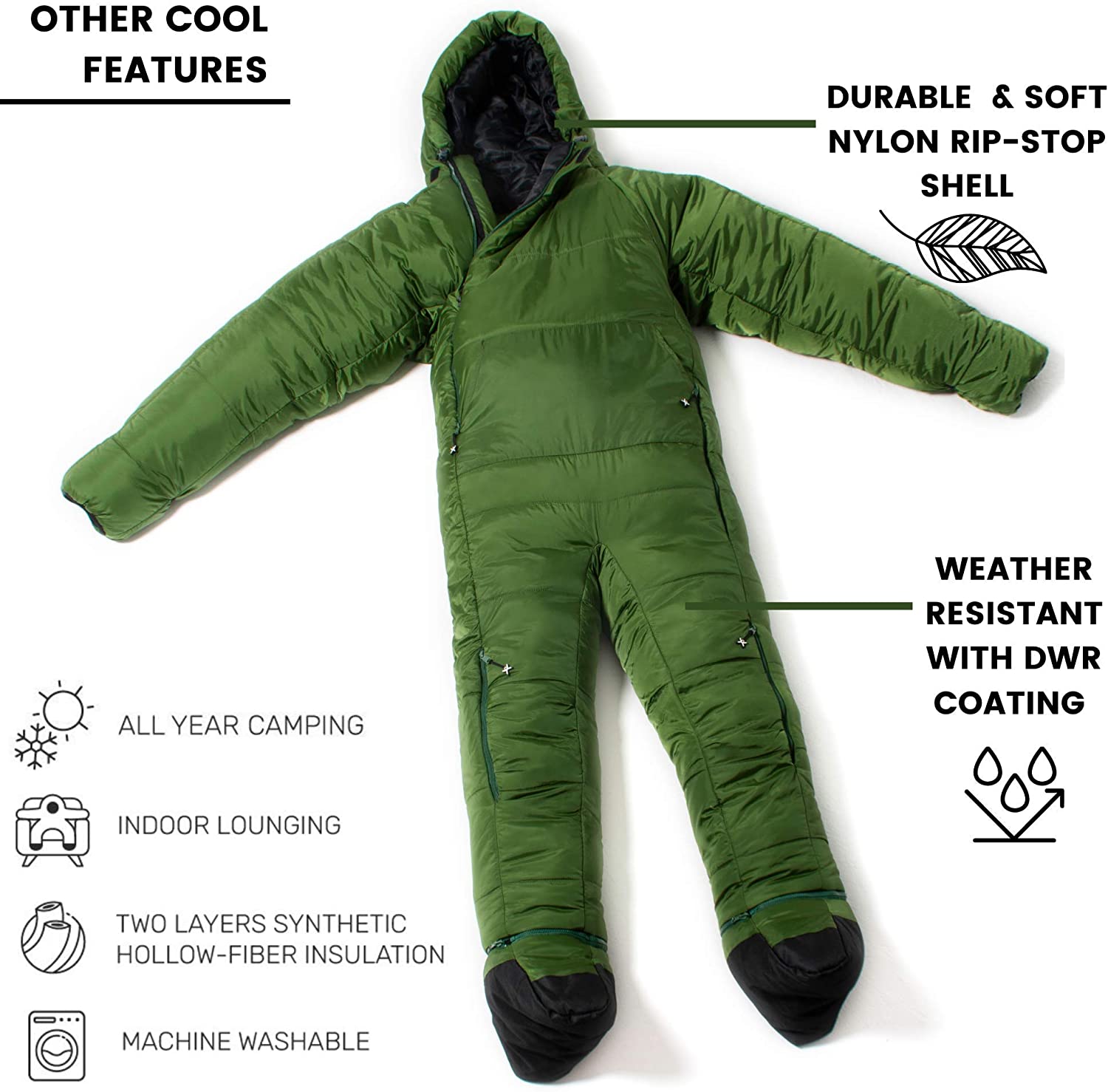Wearable Sleeping Bag - Sleeping Bag Onesie - Sleeping Bag With Legs