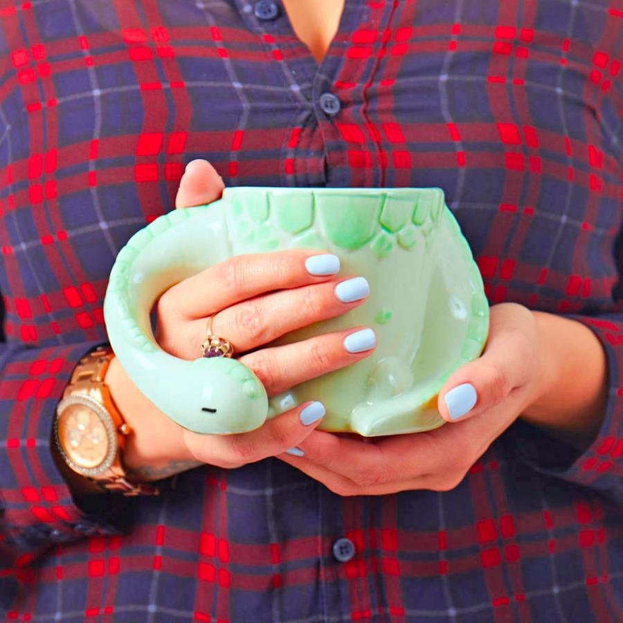 Sleeping Dino Mug - 3D Dinosaur shaped coffee mug